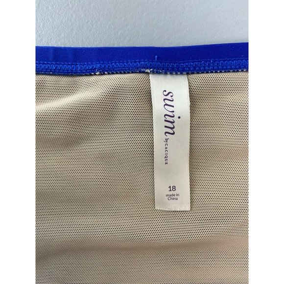 Cacique swim women's plus size 18 blue‎ high rise mesh panel swim bottoms - Picture 5 of 7